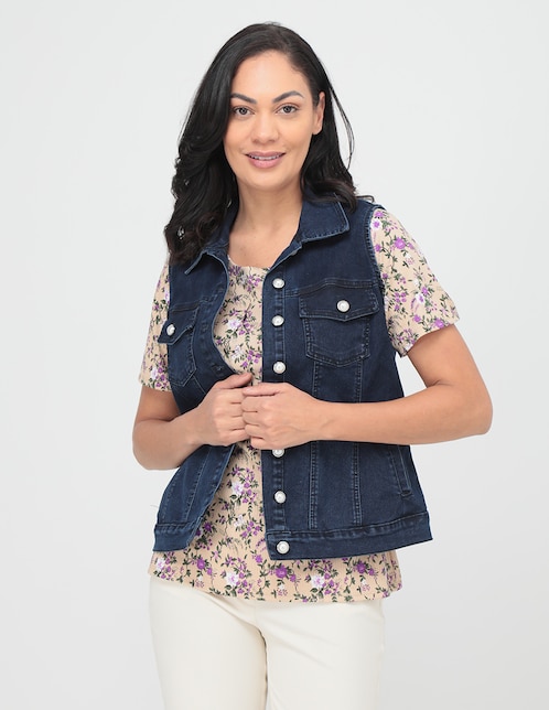 Chaleco Damaia Atelier de mezclilla para mujer