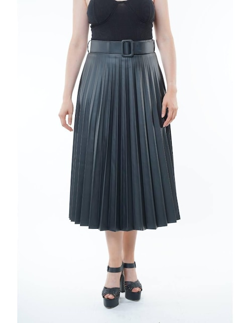 "falda/falda short" midi look at me "de" vinipiel "a la" (si aplica) cintura
