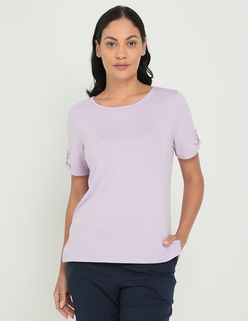 Playera manga corta Hollister cuello redondo para mujer