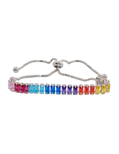 Pulsera Yoiko Rainbow con acabado baño rodio