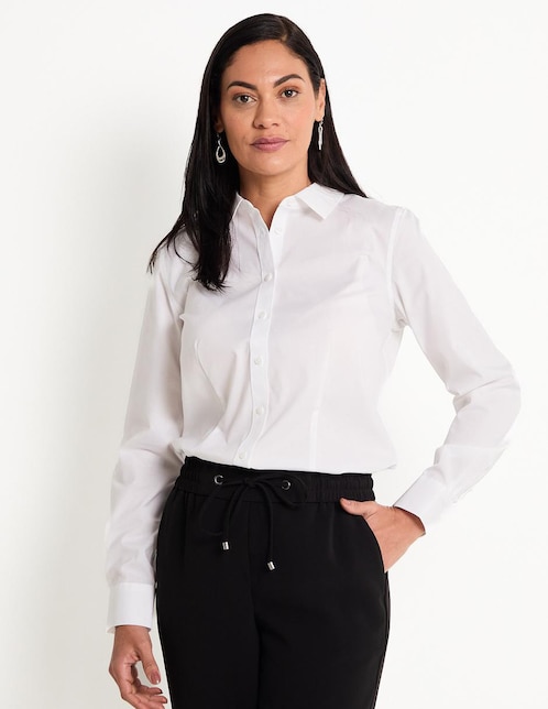Blusa camisera manga larga para mujer 1