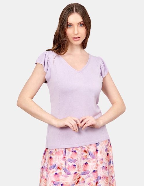 Blusa manga corta para mujer