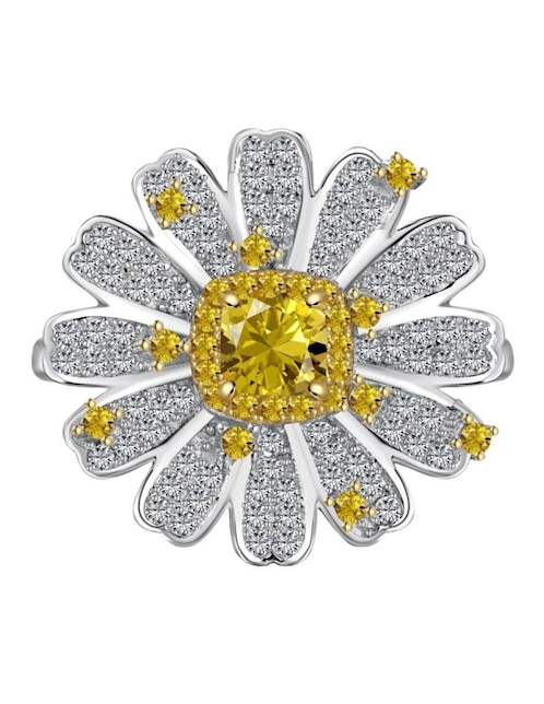 Anillo de flor Yoiko Shun P 925 de plata zirconia