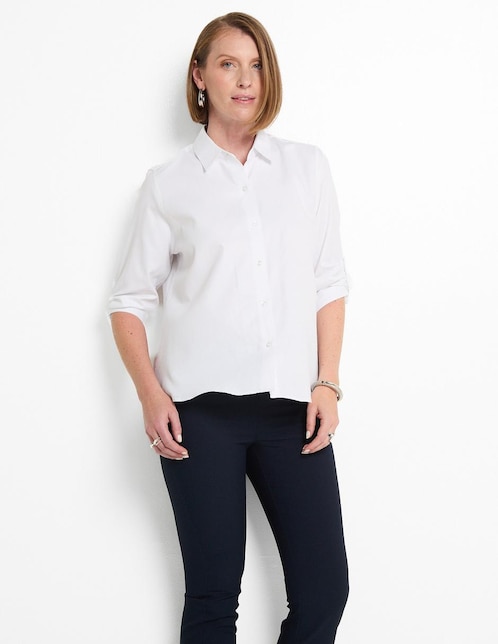 Blusa camisera manga 3/4 para mujer