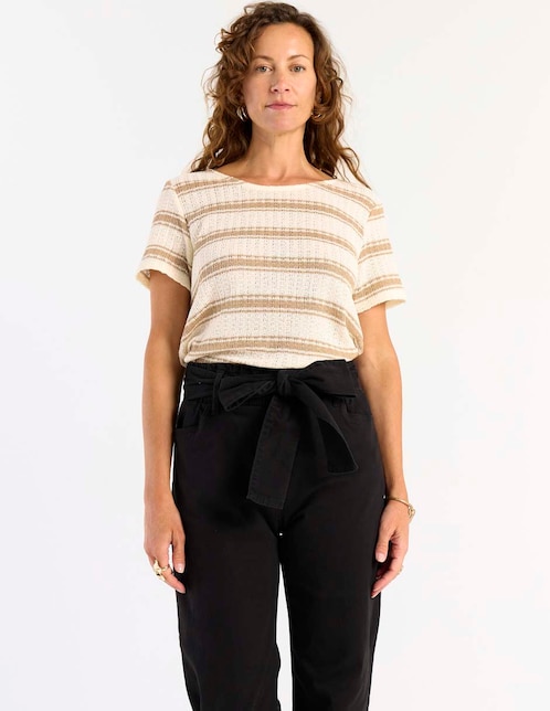 Playera manga corta cuello redondo para mujer 1
