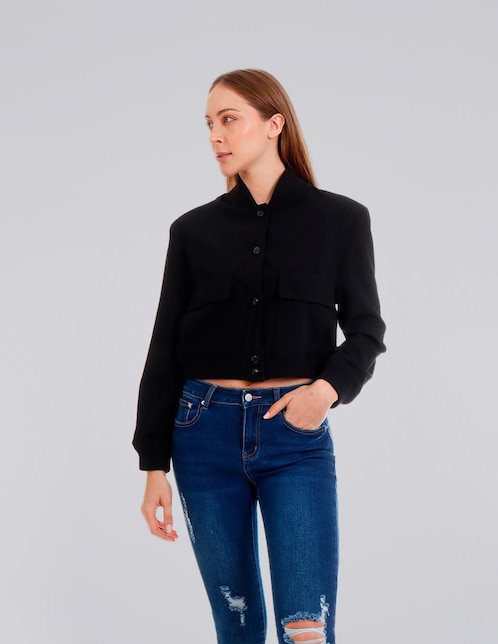Chamarra casual American College Usa impermeable para mujer