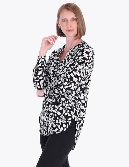 Blusa camisera manga larga para mujer 1