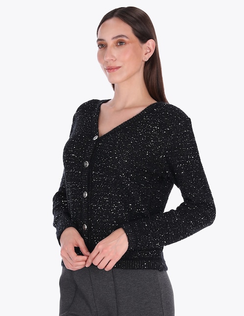 Suéter cuello v para mujer 1