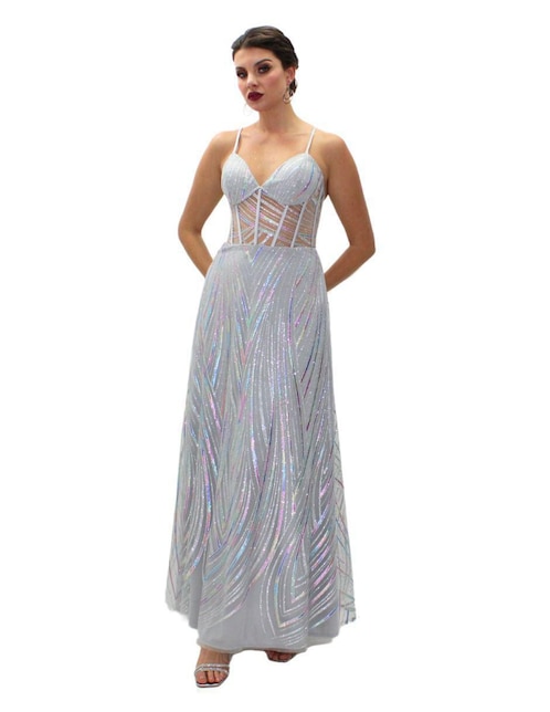 Vestido largo de fiesta La Difference escote V