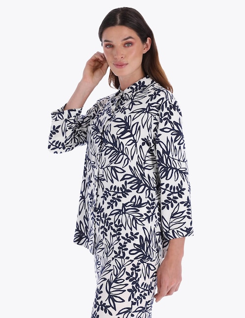 Blusa camisera manga 3/4 para mujer 1