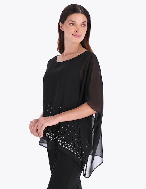 Blusa túnica manga al codo para mujer 1