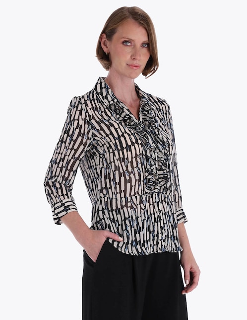 Blusa camisera manga 3/4 para mujer 1