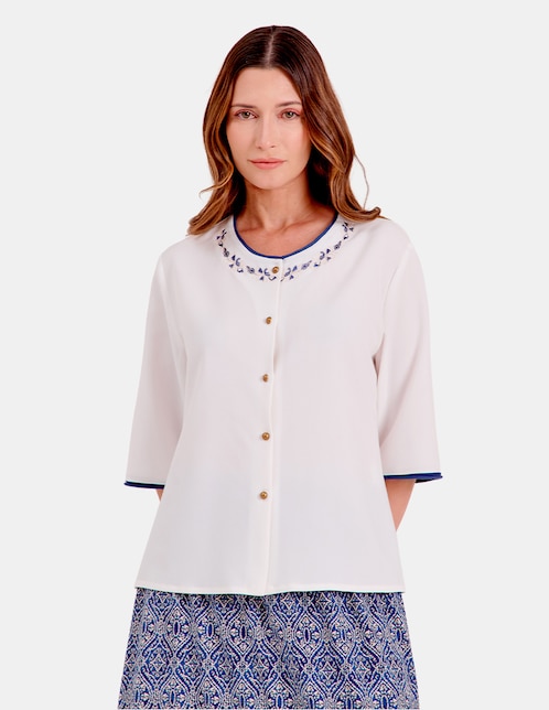 Blusa manga al codo para mujer 1