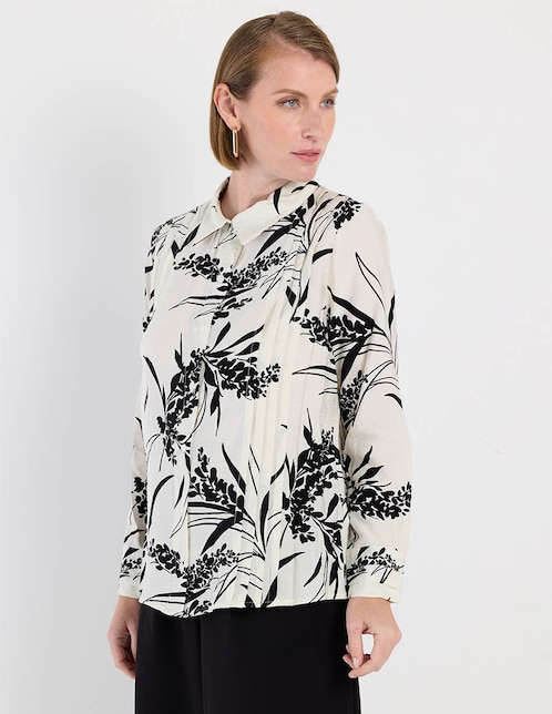 Blusa camisera manga larga para mujer 1