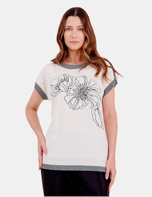 Blusa túnica manga corta para mujer 1