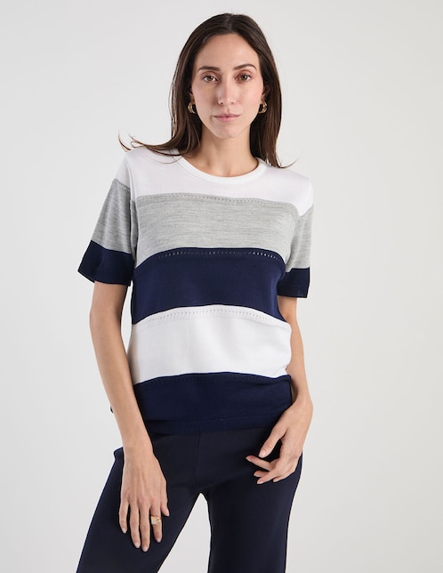 Playera manga corta cuello redondo para mujer 1
