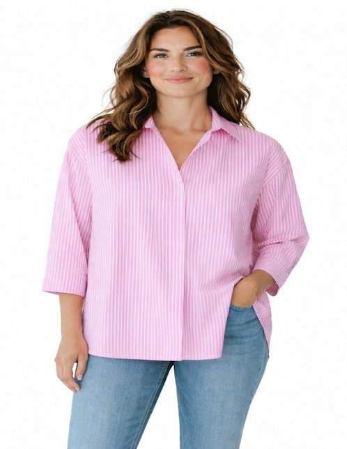 Blusa camisera Merkabá manga 3/4 para mujer