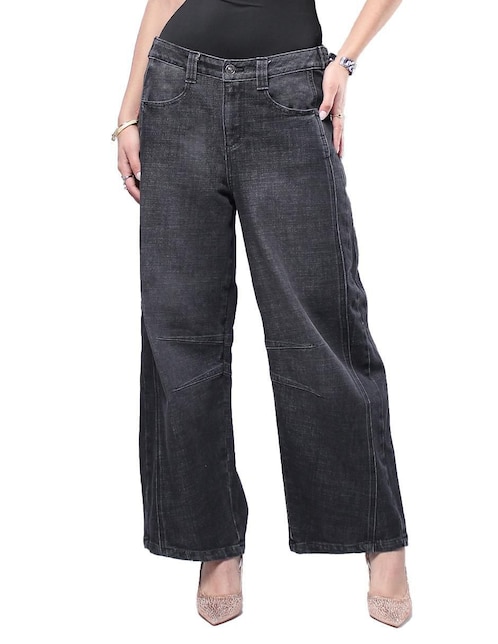 Jeans relaxed barrel media cintura Savi Jeans para mujer