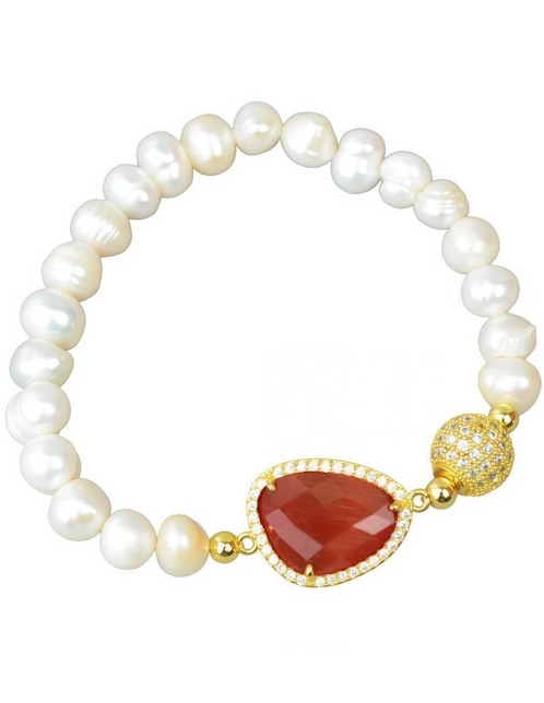 Pulsera yoiko "de" aleación de metal "con" zirconia 18 k eleganza "acabado"
