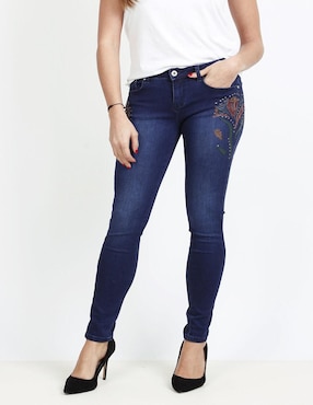 Jeans Pardela Corte Cintura Para Mujer