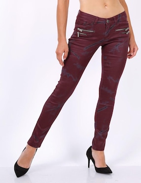 Jeans Skinny Pardela Corte Cintura Para Mujer