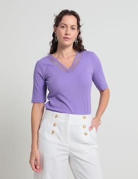 Blusa Talbots Manga Corta Para Mujer