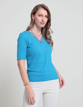 Blusa Talbots Manga Corta Para Mujer