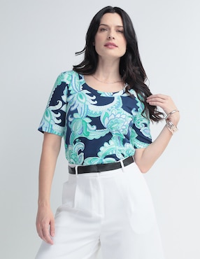 Blusa Talbots Manga Corta Para Mujer