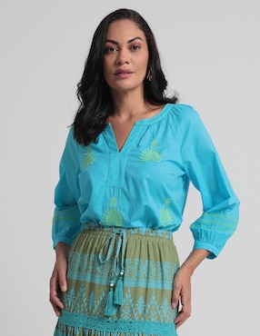 Blusa Talbots Manga 3/4 Para Mujer