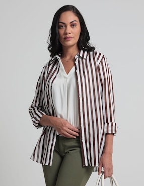 Blusa Camisera Talbots Manga Larga Para Mujer