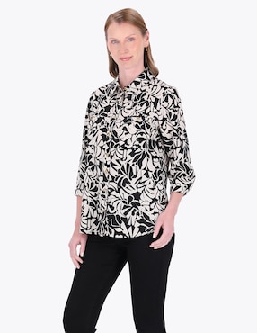 Blusa Camisera Charme Manga 3/4 Para Mujer