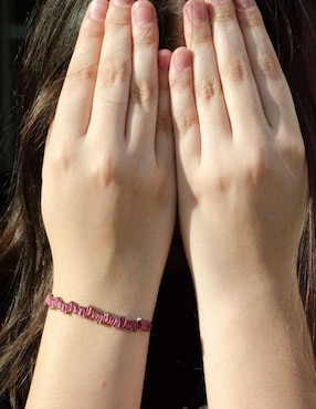 Pulsera Yoiko Eri con acabado baño rodio