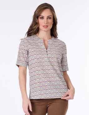 Blusa Túnica Damaia Atelier Manga Corta Para Mujer