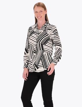 Blusa Camisera Charme Manga Larga Para Mujer