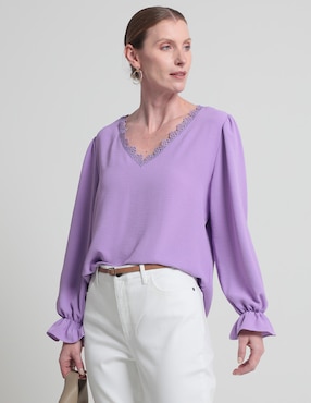 Blusa Túnica Damaia Atelier Manga Larga Para Mujer