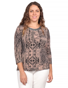 Blusa Duplan Petite Manga 3/4 Para Mujer