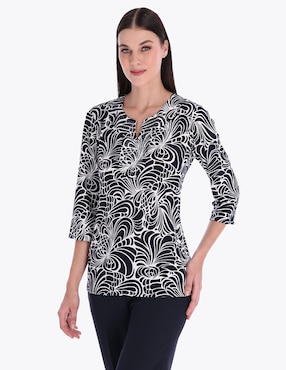 Blusa Túnica Charme Manga 3/4 Para Mujer