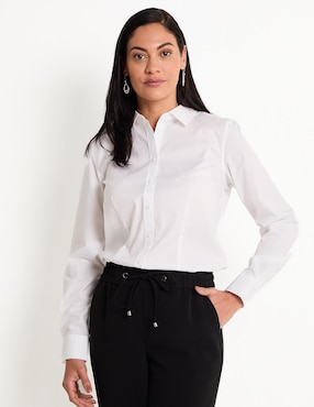 Blusa camisera Talbots manga larga para mujer
