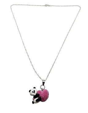 Collar de oso Limerence By Claudia Herrera Animalitos Corazón de plata P 925