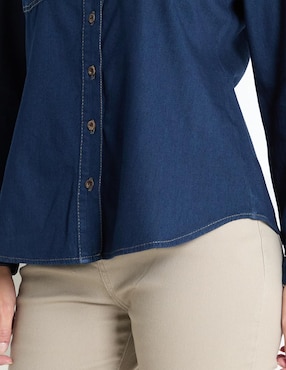 Blusa camisera Damaia Atelier manga larga para mujer