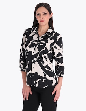 Blusa Camisera Charme Manga 3/4 Para Mujer