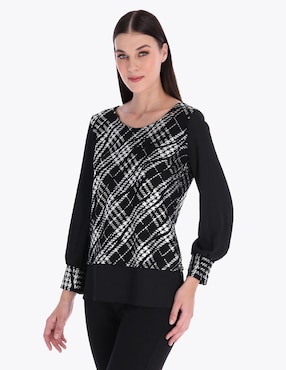 Blusa Charme Manga Larga Para Mujer