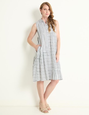 Vestido 3/4 Casual Ábito Para Mujer