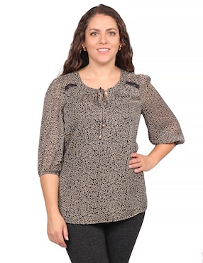 Blusa Duplan Petite Manga 3/4 Para Mujer