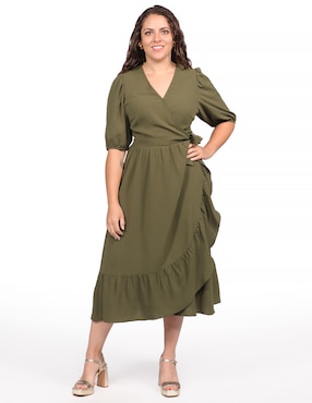 Vestido Midi Casual Duplan Petite Familia Malagrino Para Mujer