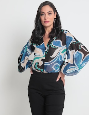 Blusa Camisera Chico's Manga Larga Para Mujer