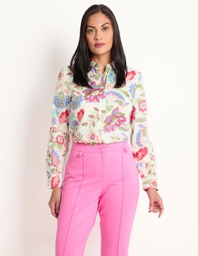 Blusa Camisera Talbots Manga Larga Para Mujer