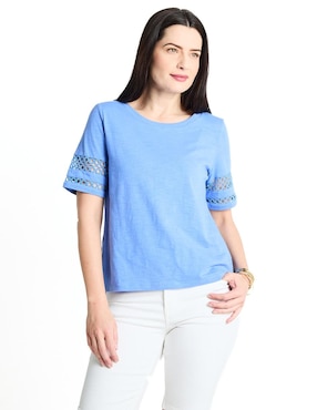 Playera Manga Corta Talbots Cuello Redondo Para Mujer