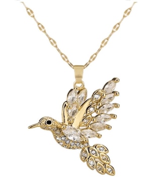 Collar de colibrí Limerence By Claudia Herrera de oro laminado 14 K