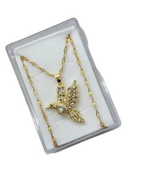 Collar de colibrí Limerence By Claudia Herrera de oro laminado 14 K